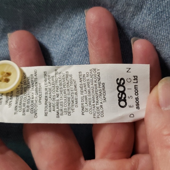 ASOS Maternity 4 Denim Mini Dress Blue Jean Cotton Casual Long Sleeves Classic - Picture 12 of 14